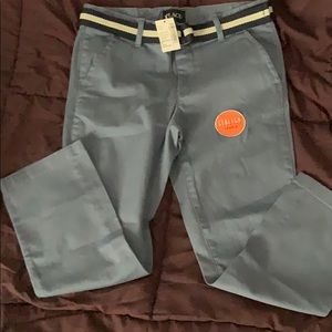 Boys Belted Stretch Pants size 7 husky